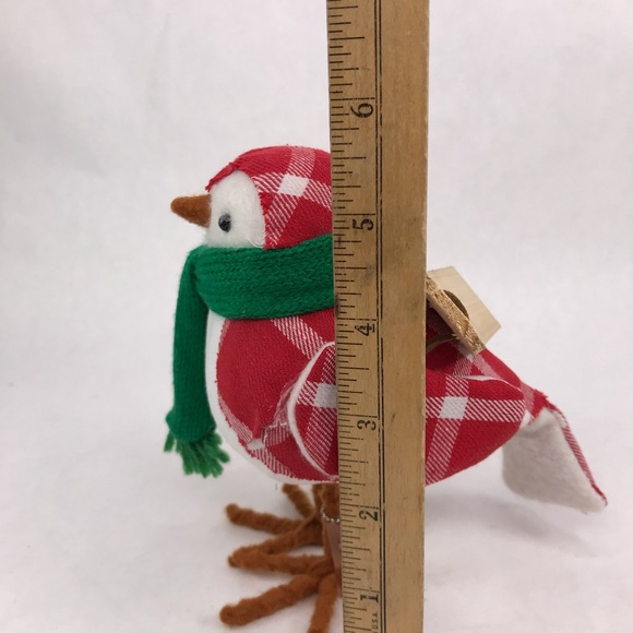 Target Spritz Feathery Friends Bird 2018 Toby Red Plaid Green Scarf Sled - Picture 9 of 9
